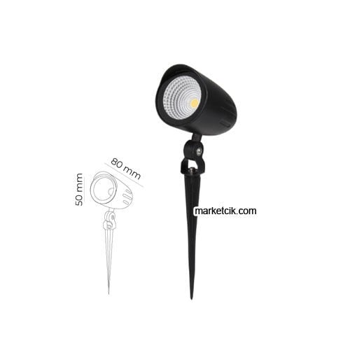 Marketcik 10 Watt Led Amber-Yeşil-Günışığı Işık Kazıklı Çim Armatür MR9057