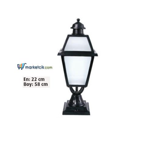 Ayaz 58x22 Alüminyum Kare Fenerli Model Set Üstü Park Bahçe Aydınlatma Armatürü