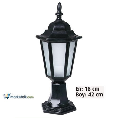 Ayaz 42x18 Alüminyum Altıgen Fenerli Model Set Üstü Park Bahçe Aydınlatma Armatürü