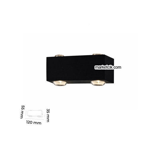 Marketcik IP65 Dış Mekan 4 W Alüminyum Led Duvar Aplik MR8061