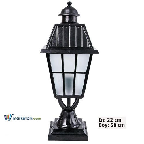 Ayaz 58x22 Alüminyum Çıtalı Fenerli Model Set Üstü Park Bahçe Aydınlatma Armatürü