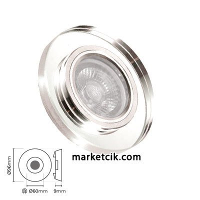 Marketcik MR502 Sıva Altı Dekoratif Cam Led Spot Armatür Beyaz-Günışığı Işık