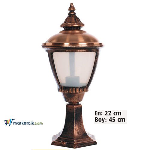 Ayaz 45x22 Alüminyum Ulubatlı Fenerli Model Set Üstü Park Bahçe Aydınlatma Armatürü