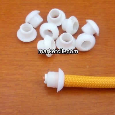 Plastik Kablo Koruyucu Kapatıcı Parça Beyaz, 10 Adet