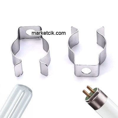 Marketcik İthal PLL ve T5 Ampul Tutacağı Metal Klips-100 adet