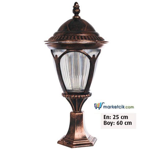 Ayaz 60x25 Alüminyum Prizmatik Camlı Fenerli Model Set Üstü Park Bahçe Aydınlatma Armatürü