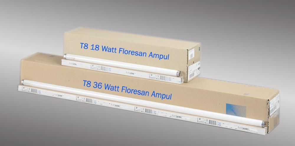 Philips-Sylvania-General-Osram 18 Watt T8 Snow White Floresan Ampul 25li Paket