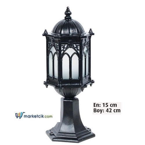 Ayaz 42x15 Alüminyum Osmanlı Fenerli Model Set Üstü Park Bahçe Aydınlatma Armatürü