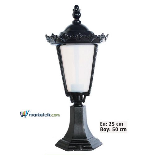 Ayaz 50x25 Alüminyum Taşlı Fenerli Model Set Üstü Park Bahçe Aydınlatma Armatürü