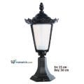 Ayaz 50x25 Alüminyum Taşlı Fenerli Model Set Üstü Park Bahçe Aydınlatma Armatürü