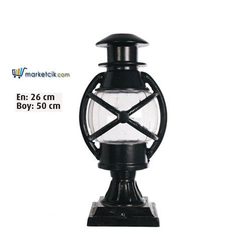 Ayaz 50x26 Alüminyum Gaz Lamba Fenerli Model Set Üstü Park Bahçe Aydınlatma Armatürü
