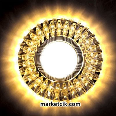 Ayaz Sıva Altı Dekoratif Kristal Cam Led Spot Armatür 3 Watt Beyaz-Günışığı Işık
