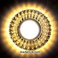 Ayaz Sıva Altı Dekoratif Kristal Cam Led Spot Armatür 3 Watt Beyaz-Günışığı Işık