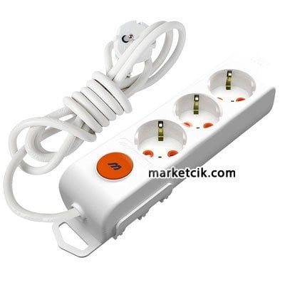 Mutlusan Ri-tech Anahtarlı 3lü Topraklı Grup Priz 2 Metre Çocuk Korumalı