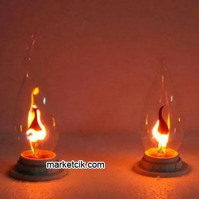 Marketcik 3 Watt E14 Duy Kıvrık Alevli Ateş Model Dekoratif Avize Ampulü