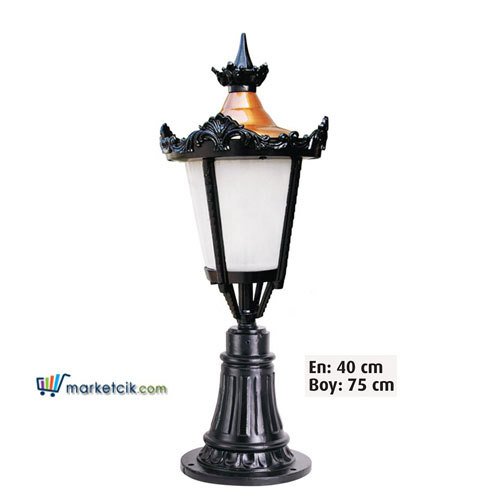 Ayaz 75x40 Alüminyum Taçlı Fenerli Model Çim ve Set Üstü Park Bahçe Aydınlatma Armatürü