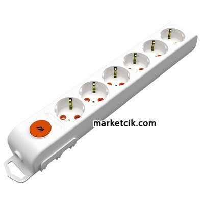 Mutlusan Ri-tech Anahtarlı Kablosuz 6lı Topraklı Grup Priz Çocuk Korumalı