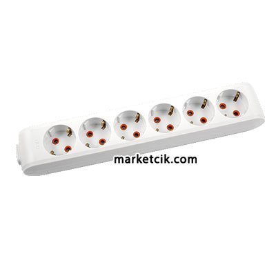 Viko by Panasonic Multi-let 6lı Kablosuz Klemensli Topraklı Grup Priz