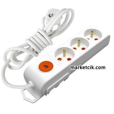 Mutlusan Ri-tech Anahtarlı UPS 3lü Topraklı Grup Priz 2 Metre Çocuk Korumalı