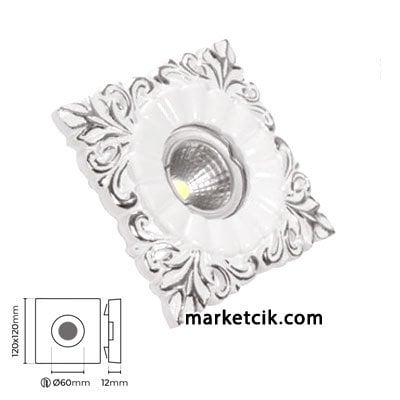 Marketcik MR3061 Sıva Altı Dekoratif Porselen Led Spot Armatür Beyaz-Günışığı Işık
