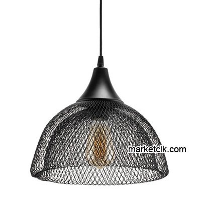 Cata CT-8310 Izgaralı Dekoratif Siyah Retro Sarkıt Avize, Tekli Modern Avize