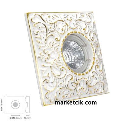 Marketcik MR3059 Sıva Altı Dekoratif Porselen Led Spot Armatür Beyaz-Günışığı Işık