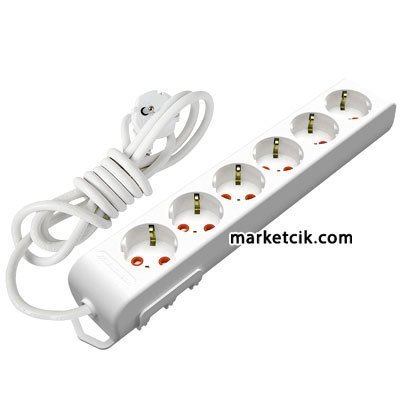 Mutlusan Ri-tech 6lı Topraklı Grup Priz 5 Metre Çocuk Korumalı