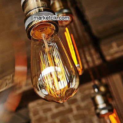Edison Flemanlı Dekoratif Rustik Ampul 60 Watt E27 Duy, ST64 Oval Armut Ampul Modeli