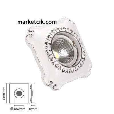 Marketcik MR3055 Sıva Altı Dekoratif Porselen Led Spot Armatür Beyaz-Günışığı Işık