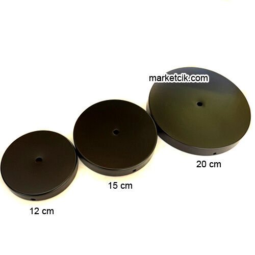 Marketcik Seramik Vazo Masa Lambası İçin Siyah Metal Tabanlık 12-15-20 cm