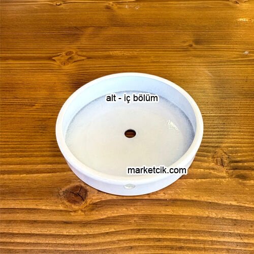 Marketcik Seramik Vazo Masa Lambası İçin Beyaz Metal Tabanlık 12-15-20 cm