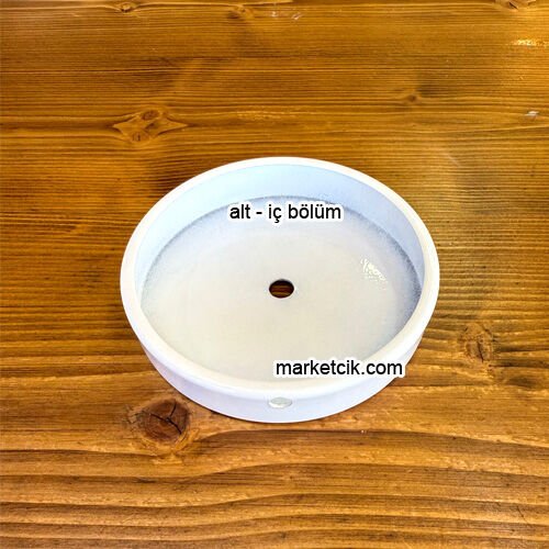 Marketcik Seramik Vazo Masa Lambası İçin Beyaz Metal Tabanlık 12-15-20 cm