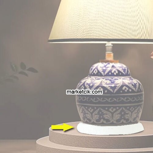 Marketcik Seramik Vazo Masa Lambası İçin Beyaz Metal Tabanlık 12-15-20 cm