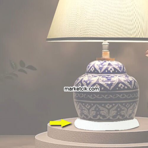 Marketcik Seramik Vazo Masa Lambası İçin Beyaz Metal Tabanlık 12-15-20 cm