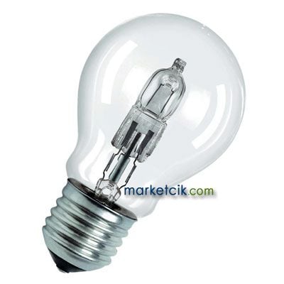 24 Volt 42 Watt E27 Normal Halojen Ampul, 60 Watt Işık