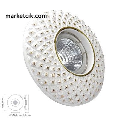 Marketcik MR3019 Sıva Altı Dekoratif Porselen Led Spot Armatür Beyaz-Günışığı Işık