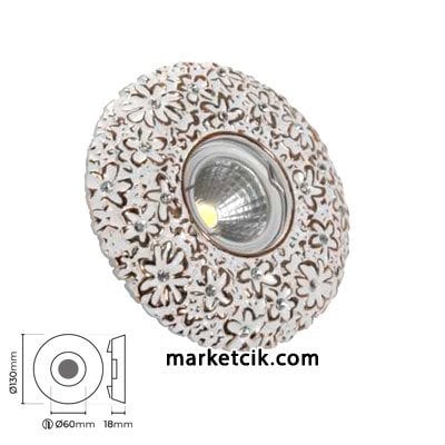 Marketcik MR3022 Sıva Altı Dekoratif Porselen Led Spot Armatür Beyaz-Günışığı Işık