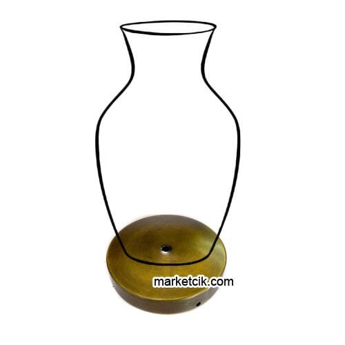 Marketcik Seramik Vazo Masa Lambası İçin Eskitme Metal Tabanlık 12-15-20 cm