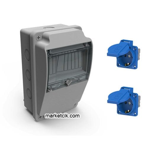 Mutlusan 138x226x127 mm Kombinasyon Kutusu 2Adet Monofaze Pano Priz