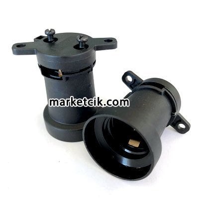 E27 Siyah İğneli Tavukçu Duy, 2x1,5 Kablo İçin Seyyar Bahçe Aydınlatma Duyu