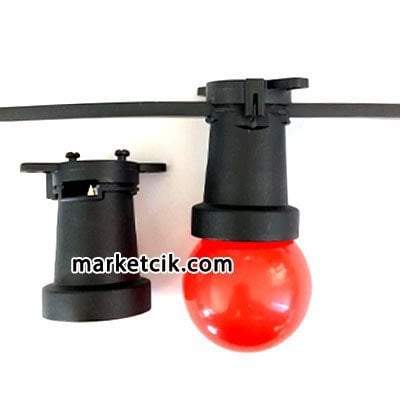 E27 Siyah İğneli Tavukçu Duy, 2x1,5 Kablo İçin Seyyar Bahçe Aydınlatma Duyu