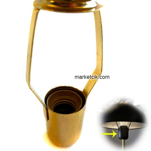 Marketcik Metal Şapkalı Telli E27 Laleli Duy Sarı