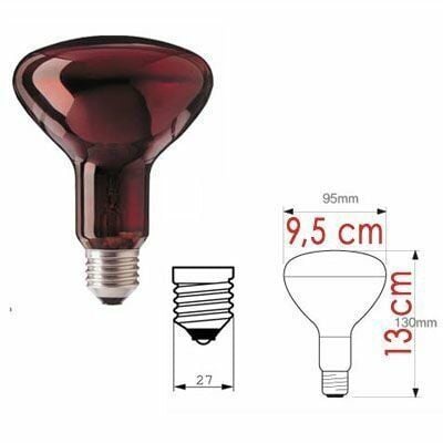 Şavk 100 Watt İnfrared Isıtan Lamba-Ampul, Kırmızı ışık