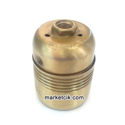Marketcik Dekoratif E27 Bronz Metal Porselen Duy, Standart Avize Ampul Abajur Duyu