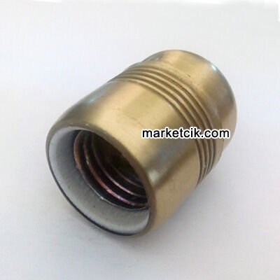 Marketcik Dekoratif E27 Bronz Metal Porselen Duy, Standart Avize Ampul Abajur Duyu