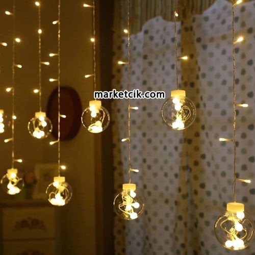 Marketcik 3 Metre İç Mekan Top Led Perde Animasyonlu Işık