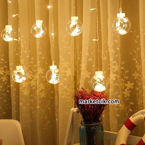 Marketcik 3 Metre İç Mekan Top Led Perde Animasyonlu Işık