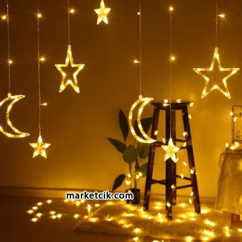 3 Metre İç Mekan Ay Yıldız Led Perde Animasyonlu Işık