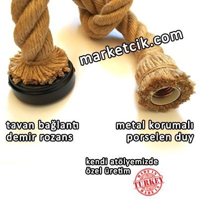 3 Metre Duylu ve Rozanslı 3cm Dekoratif Halat Sarkıt Avize