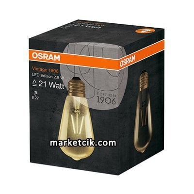 Osram Vintage Edison Dekoratif 2.8 Watt Led ST64 Armut Ampul E27 Duy (21 Watt), EDITION 1906